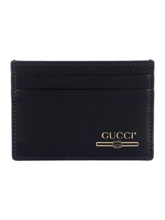 Gucci Other - Gucci Vintage Logo Interlocking G Black Leather Card Holder with Dust Bag